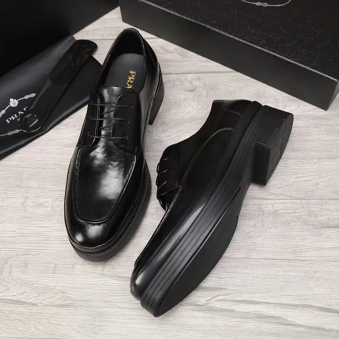 Men's shoes 💰540 💰💰🎩🎩【Prada】Counter 1:1⬆️original reproduction, absolute quality🆗original outsole, high-quality imported rubber, wear-resistant and non-slip, never degummed, upper material: imported first-layer cowhide➕anti-slip foam outsole, official website material, inner material: water-dyed 🐂leather lining, optional! Code number 38-45